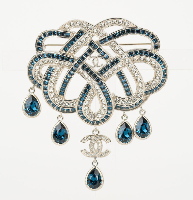 Chanel Sapphire & Crystal Drops Brooch
