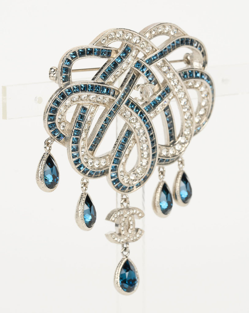 Chanel Sapphire & Crystal Drops Brooch