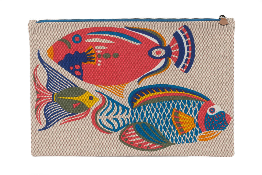 Hermès New Toile Clutch Traffic Jam