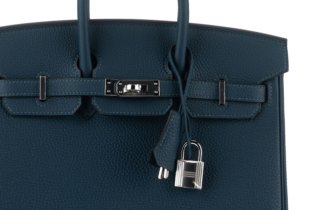 Hermès NEW Birkin 25 Togo Blue De Prusse