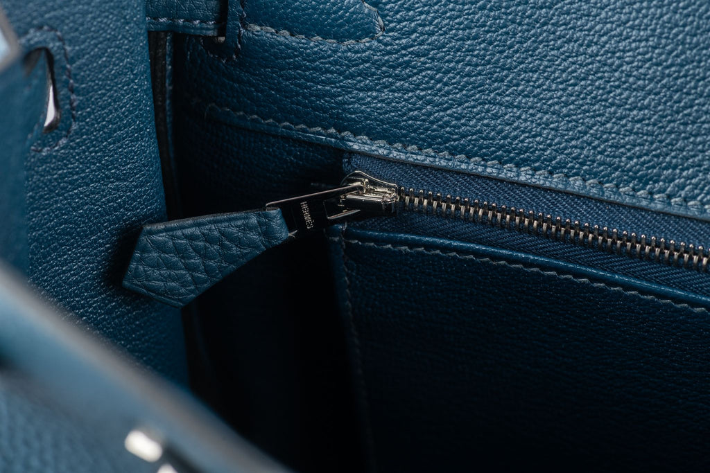 Hermès NEW Birkin 25 Togo Blue De Prusse