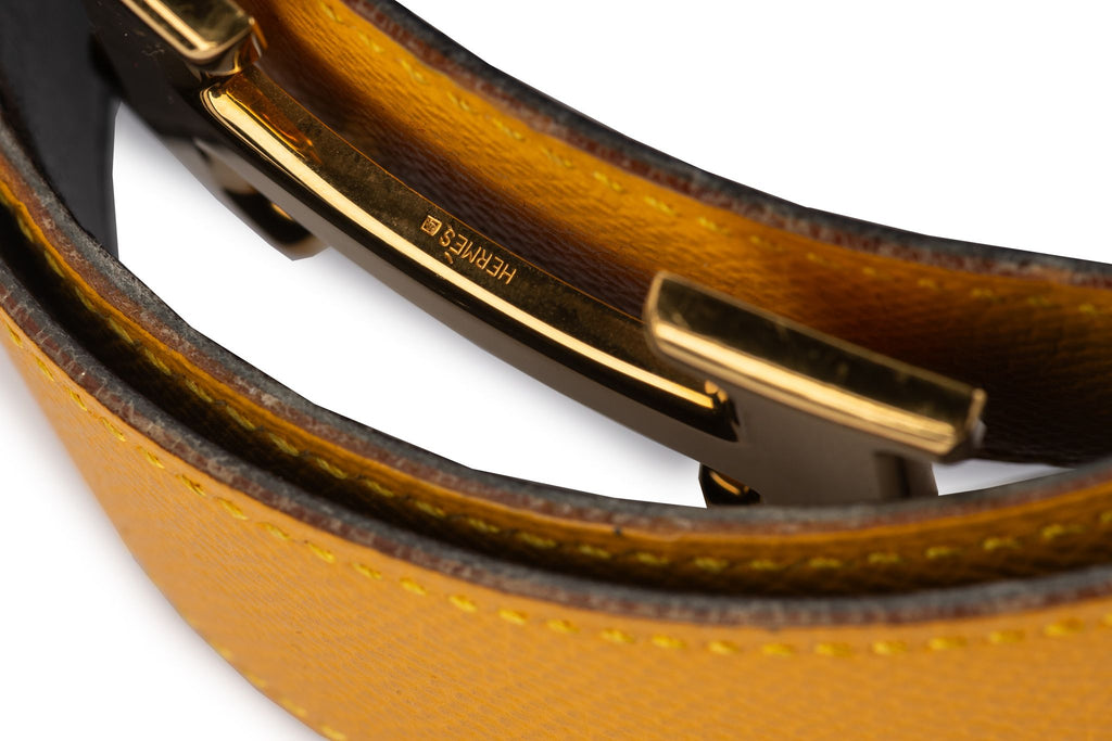 Hermès Reversible H Yellow Leather Belt