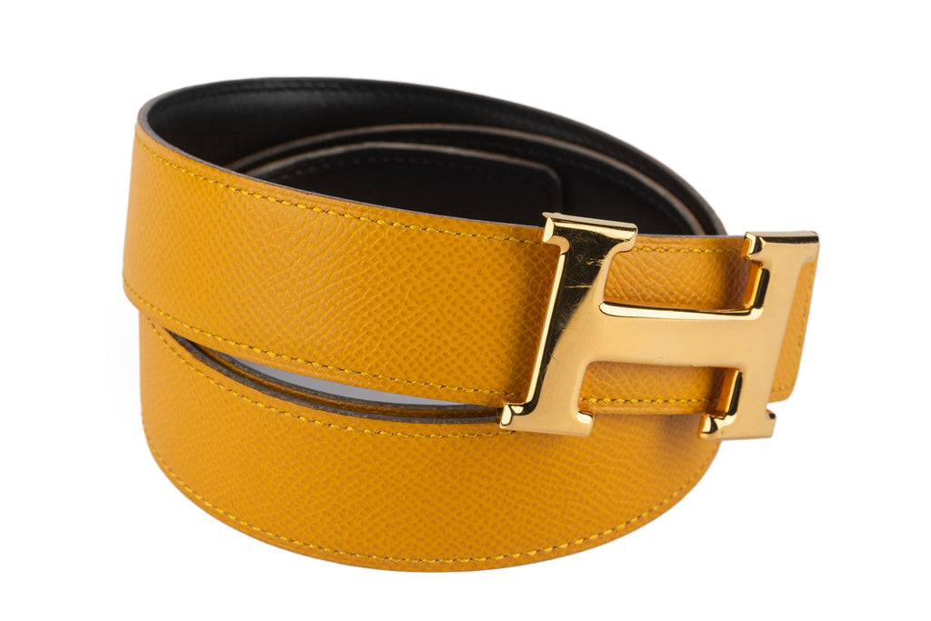 Hermès Reversible H Yellow Leather Belt