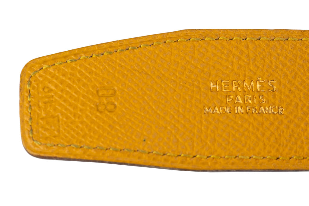 Hermès Reversible H Yellow Leather Belt