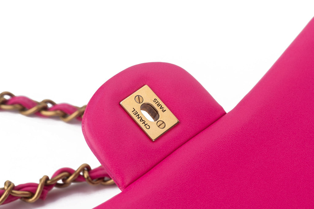 Chanel Pink Chevron Classic Double Flap
