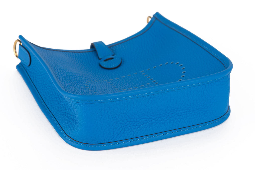 Hermès Mini Evelyne Blue De France NIB