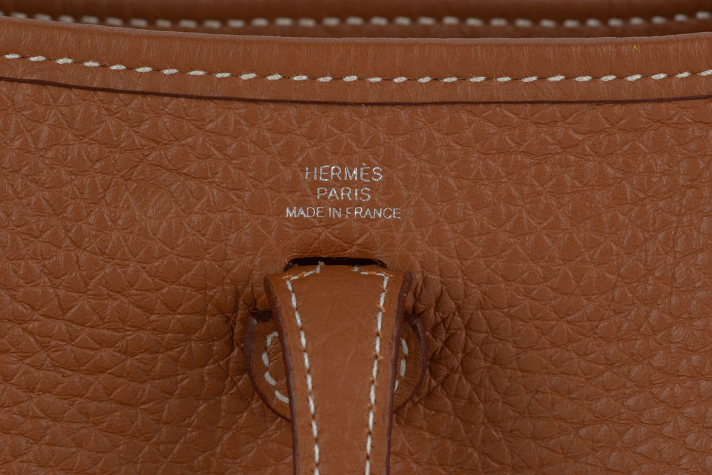 Hermès Gold Mini Evelyne Bag
