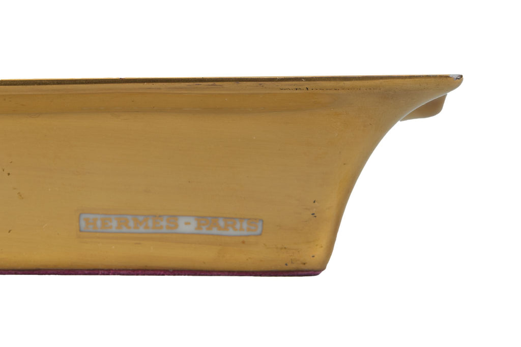 Hermès Blue Bird Gold Porcelain Ashtray