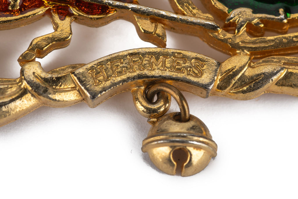 Hermès Cloisonne Carriage Sleigh Brooch