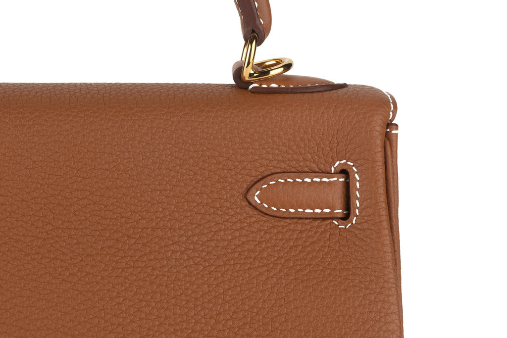 Hermès  New Kelly 25 Retournè Gold Togo
