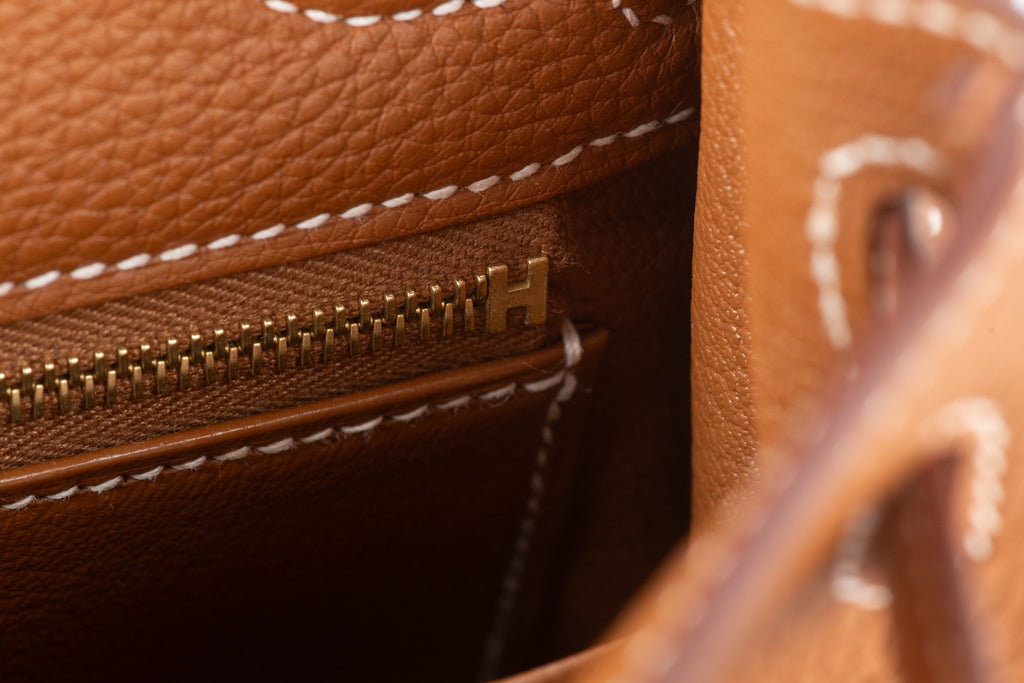 Hermès  New Kelly 25 Retournè Gold Togo