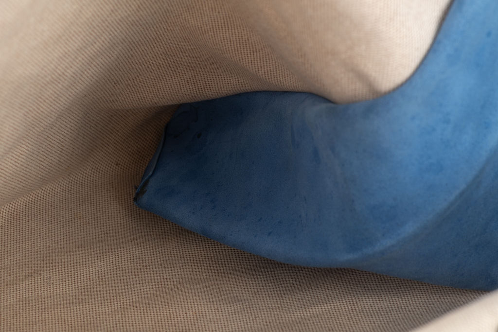 Hermès Kaba Tote Toile in Blue Leather