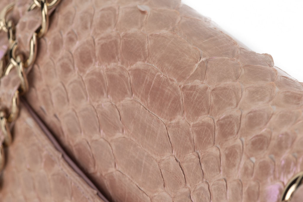 Chanel Classic Pink Python Flap Bag