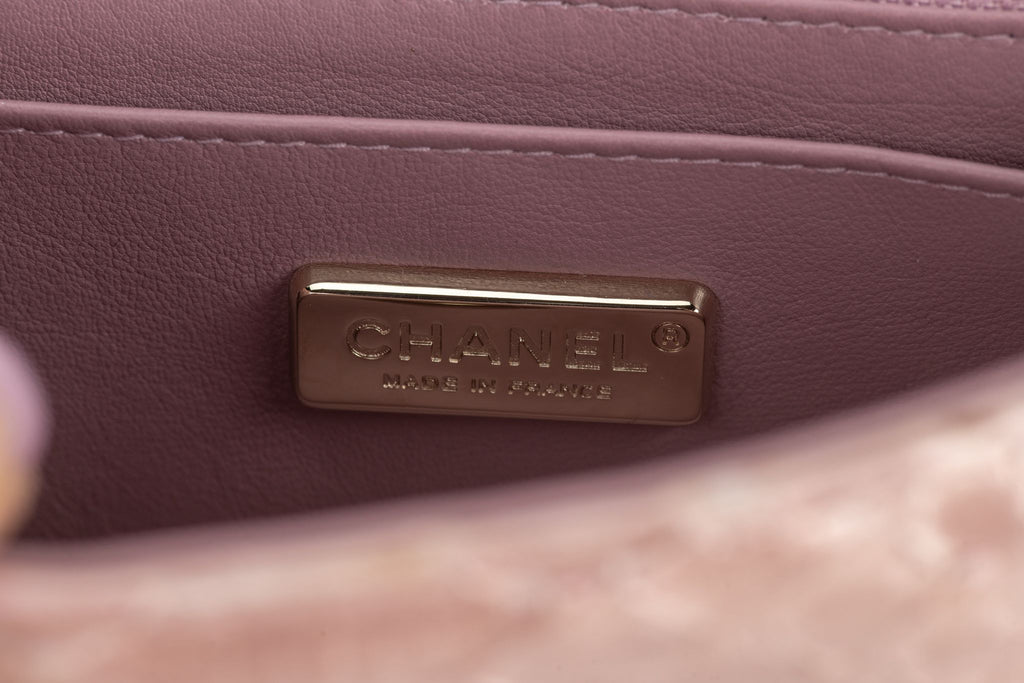 Chanel Classic Pink Python Flap Bag