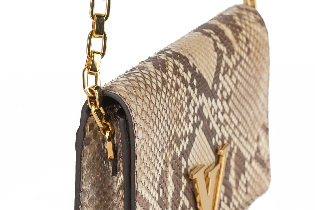 Louis Vuitton Beige Python Louise GM