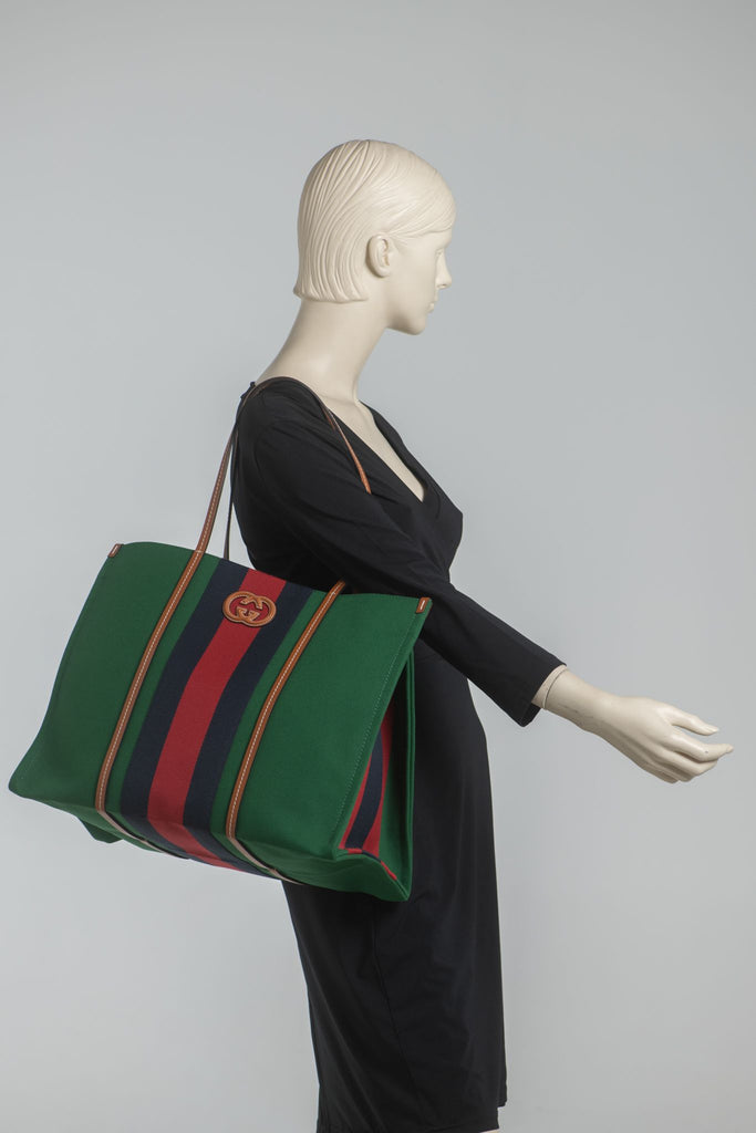 Gucci Interlocking G Green Tote Bag New