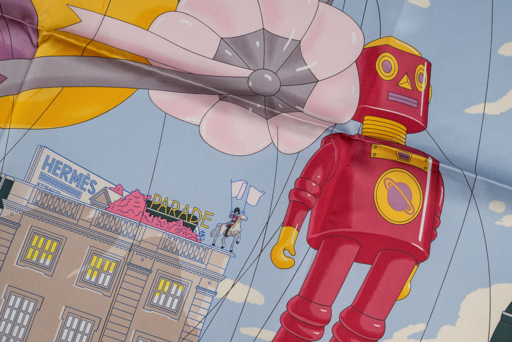 Hermès "Parade" Pink Silk Scarf NIB