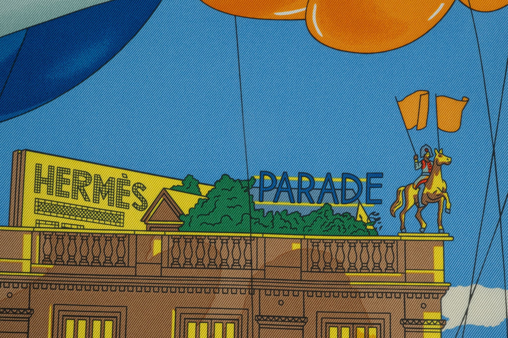 Hermès  Blue "Parade" Silk Scarf NIB