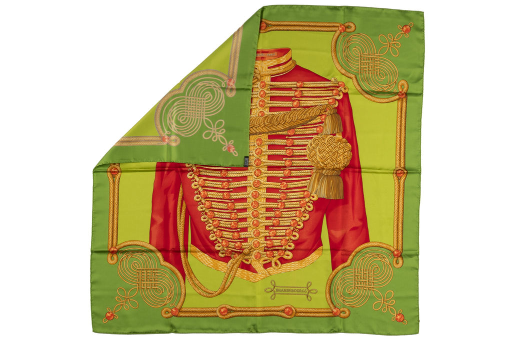 Hermès Green "Brandebourgs" Silk Scarf