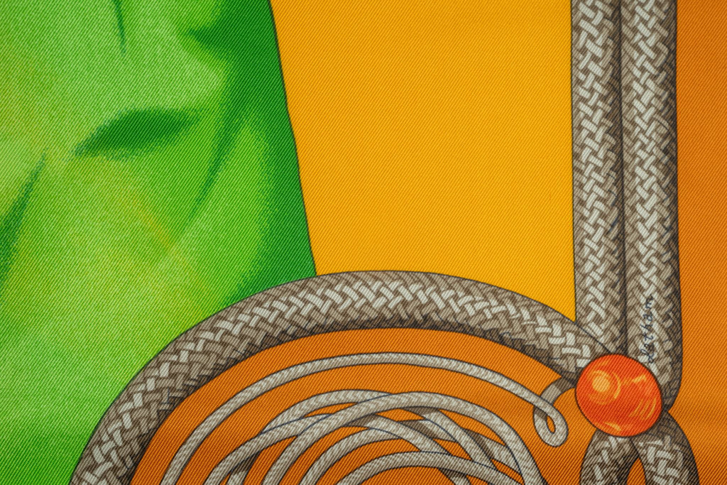 Hermès Rust "Brandebourgs" Silk Scarf