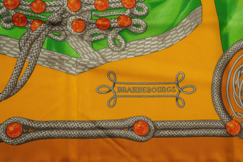 Hermès Rust "Brandebourgs" Silk Scarf