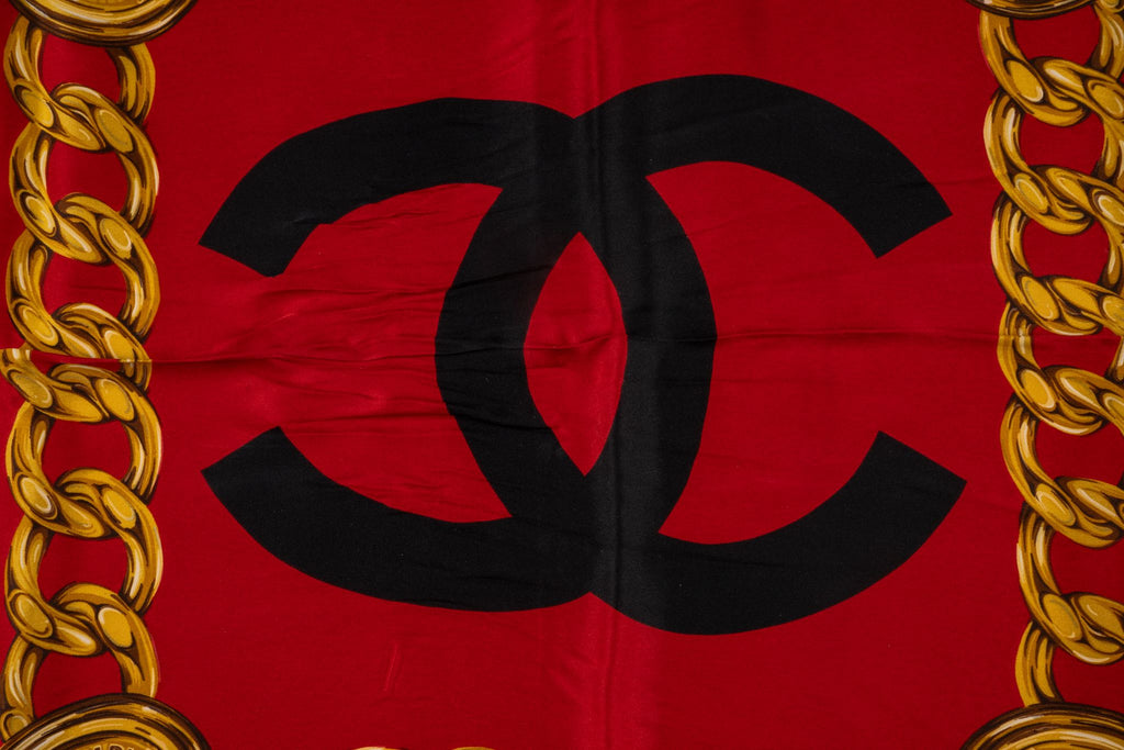Chanel 31 Rue Chambon Vintage Red Scarf