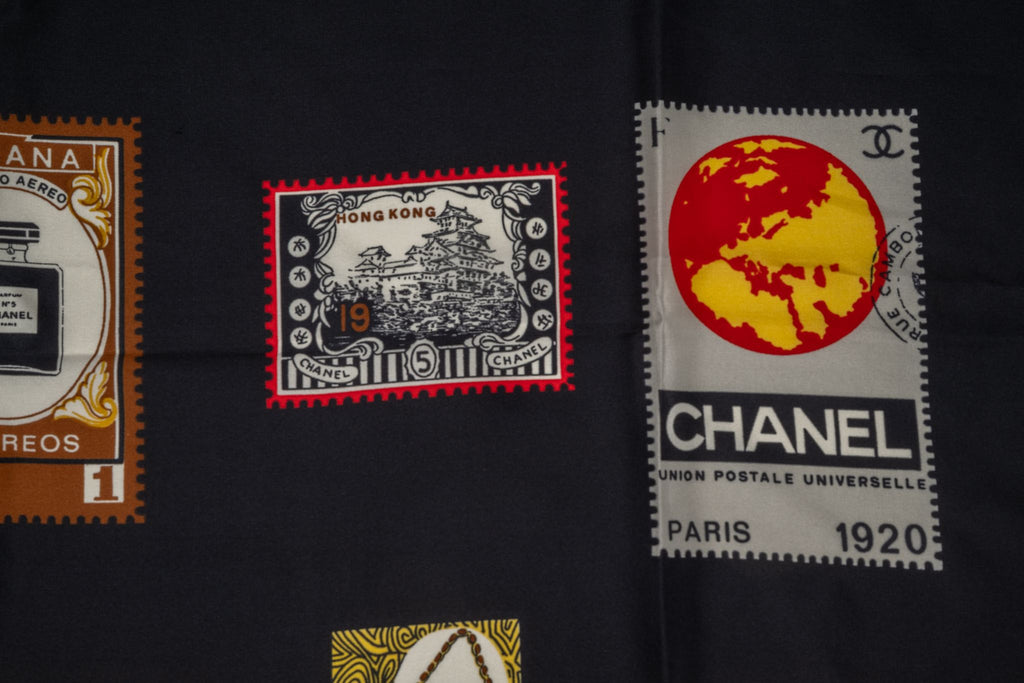 Chanel Vintage Silk Flags Scarf