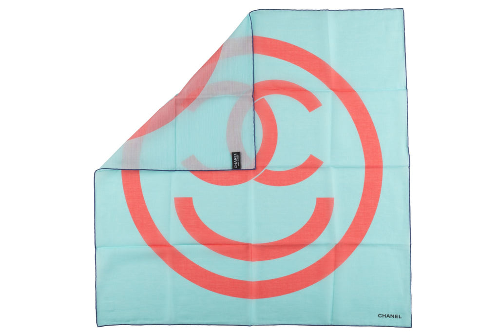 Chanel New Aqua CC Cotton Scarf