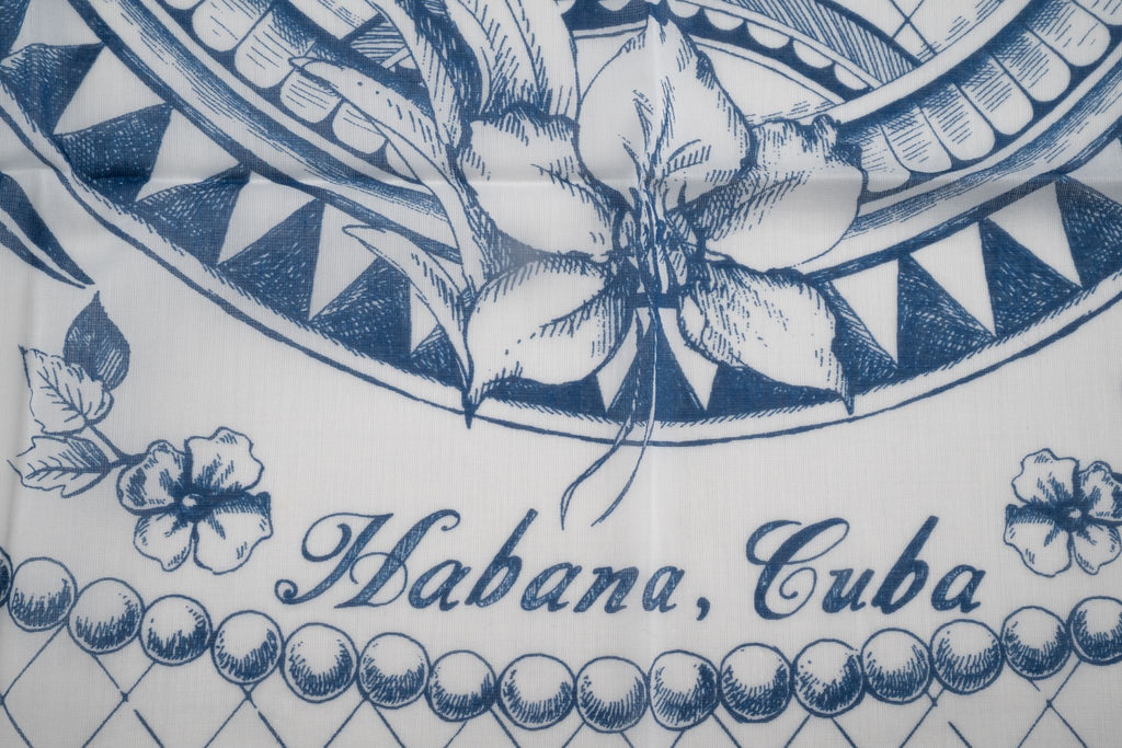 Chanel New Havana Cuba Scarf White Blue