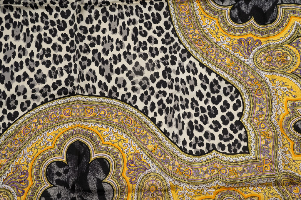 Versace Medusa and Leopard Silk Shawl