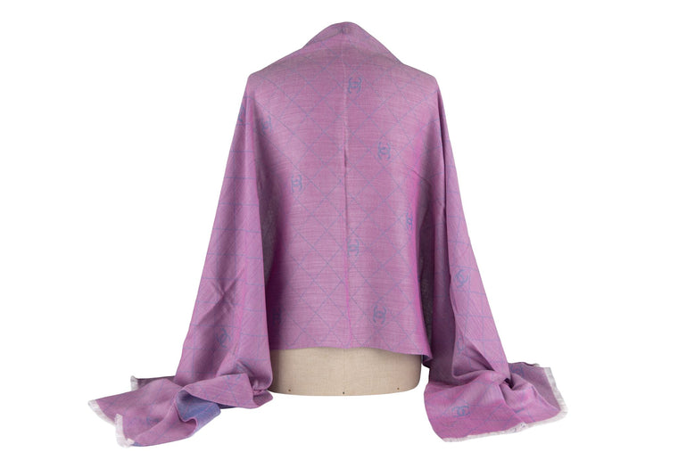 Chanel Cashemere Cotton Lilac Stole New