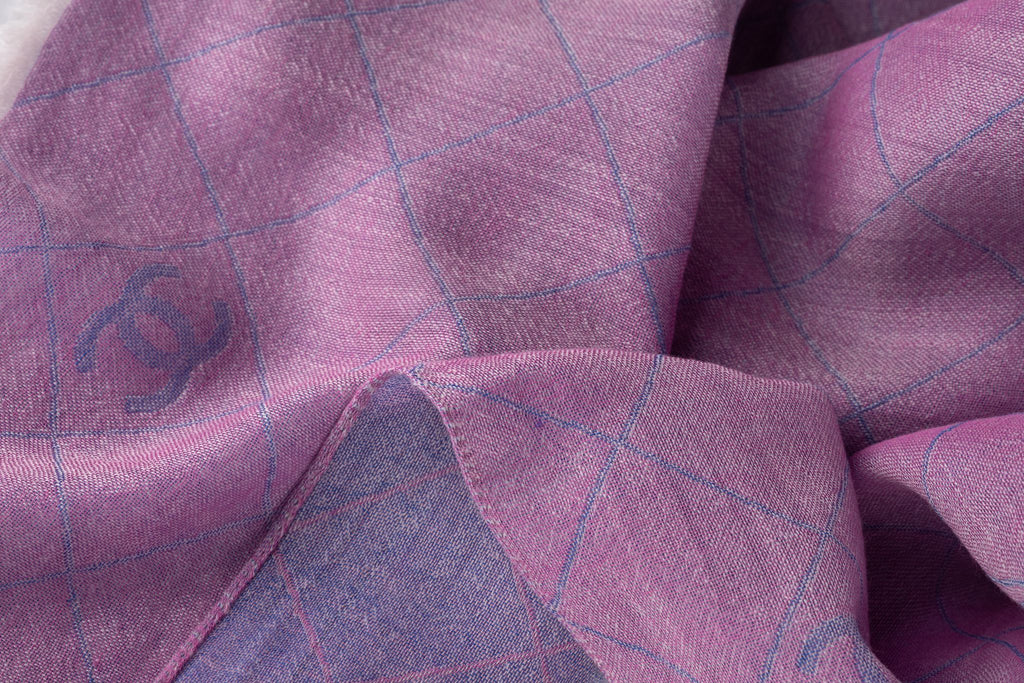 Chanel Cashemere Cotton Lilac Stole New