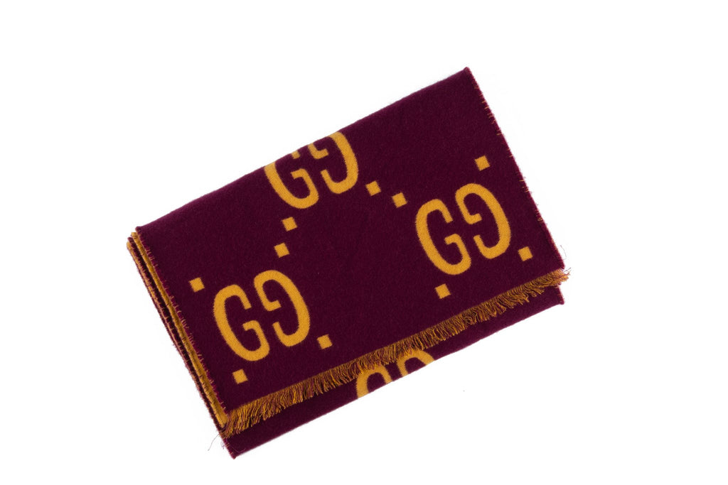 Gucci New GG Jacquard Wool Stole