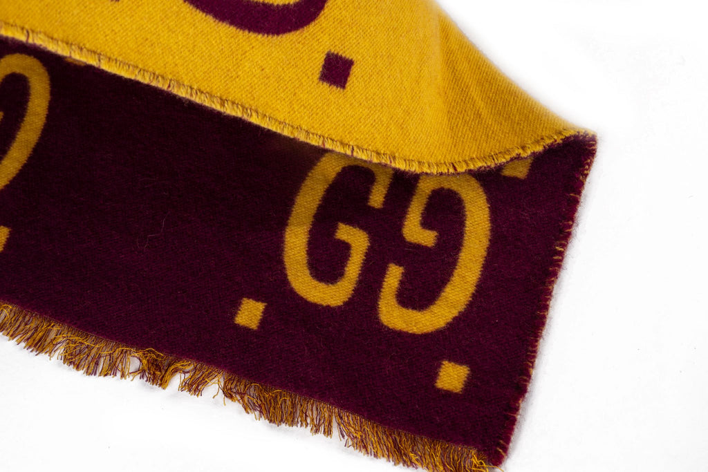 Gucci New GG Jacquard Wool Stole