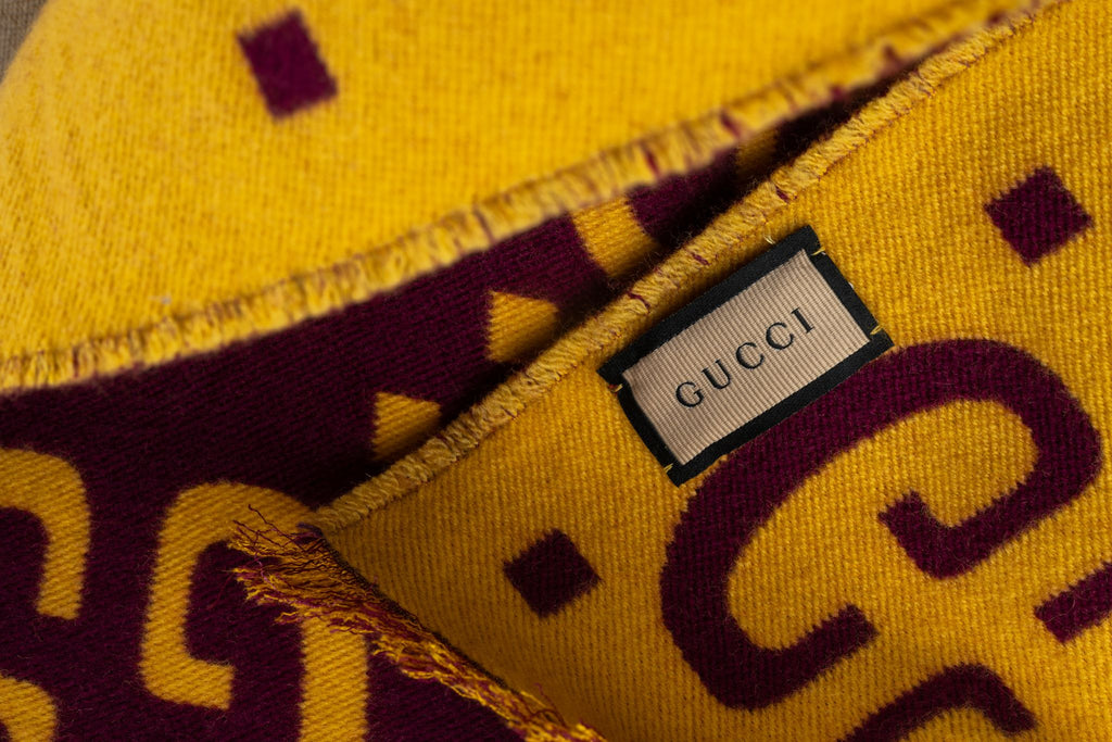 Gucci New GG Jacquard Wool Stole
