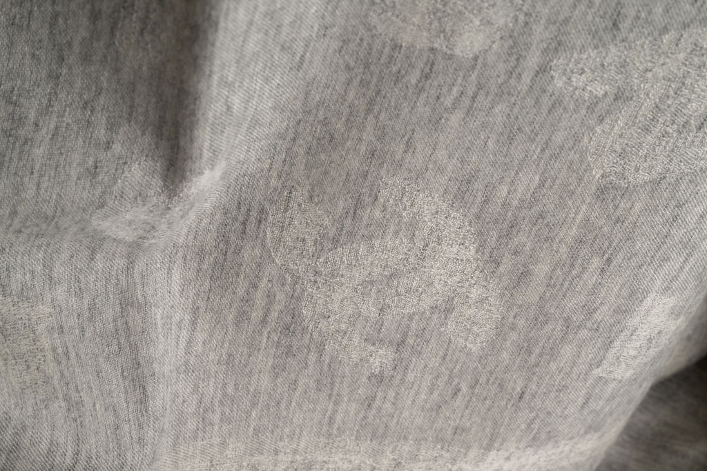 Chanel New Grey Cashmere Shawl With Logo