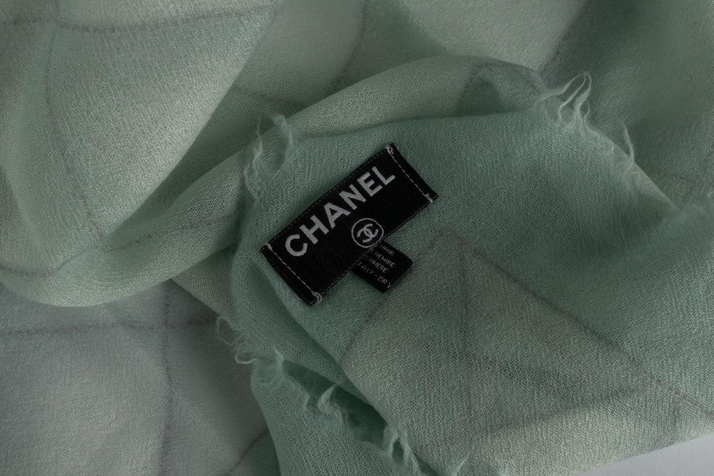 Chanel New Diamond Print Cashmere Shawl