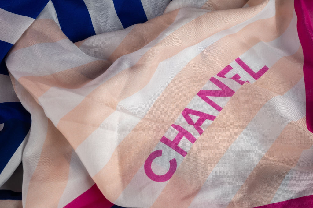 Chanel New Multi Stripe Silk Shawl
