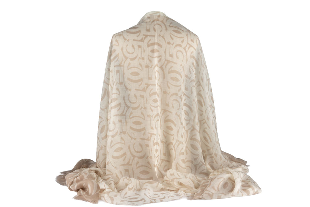 Chanel New White NB Logo CC Cashmere