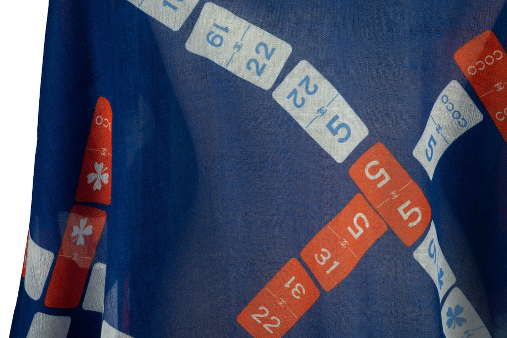 Chanel New Navy White Cashmere Shawl