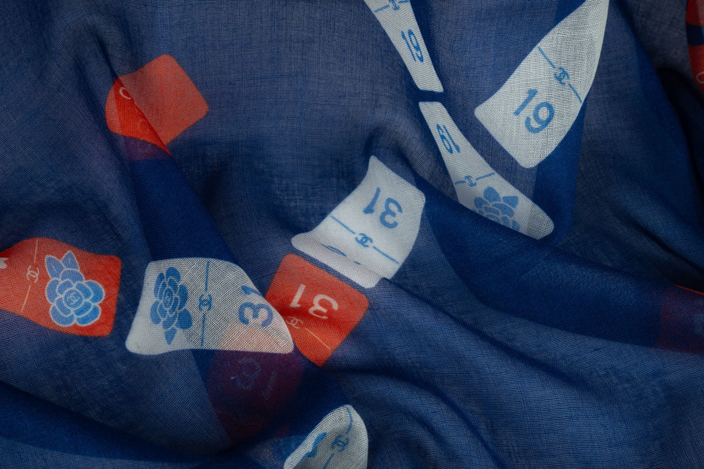 Chanel New Navy White Cashmere Shawl