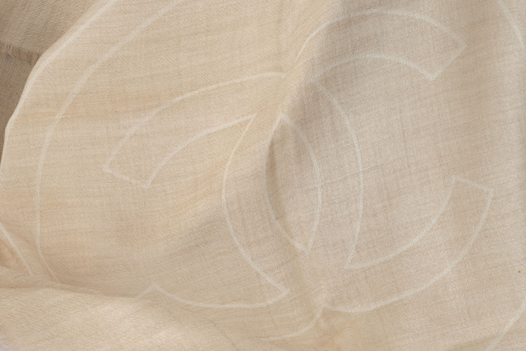 Chanel New Beige Cashmere Shawl