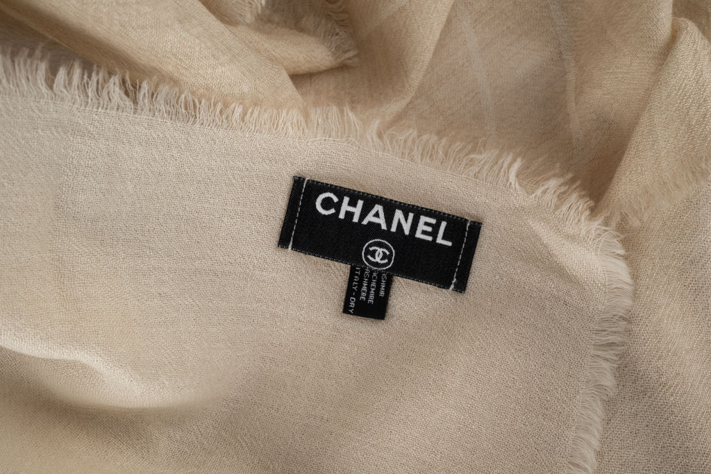Chanel New Beige Cashmere Shawl