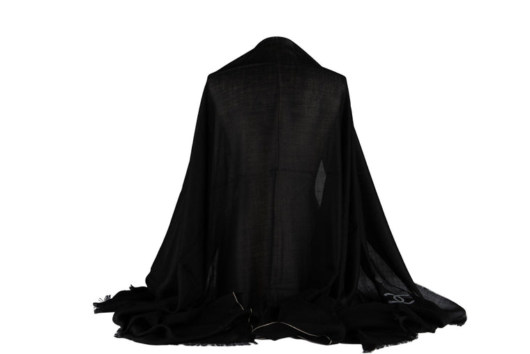 Chanel New CC Logo Embellished Shawl