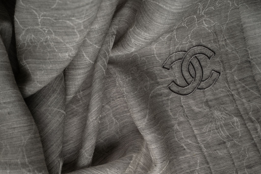 Chanel New  Grey Cashmere Shawl