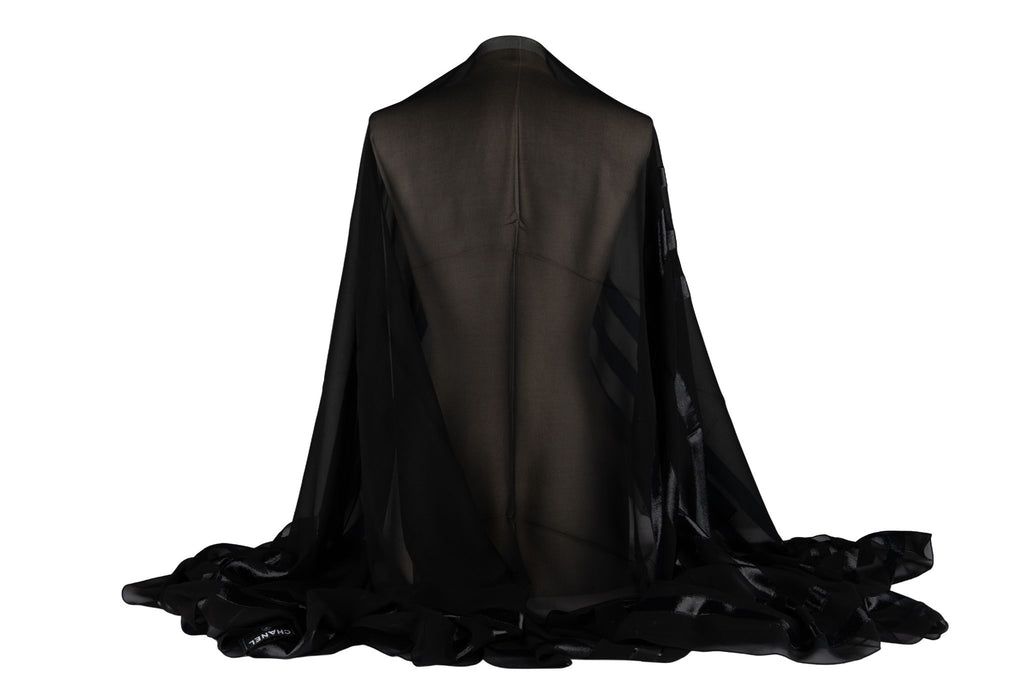 Chanel New  Black CC Logo Silk Shawl