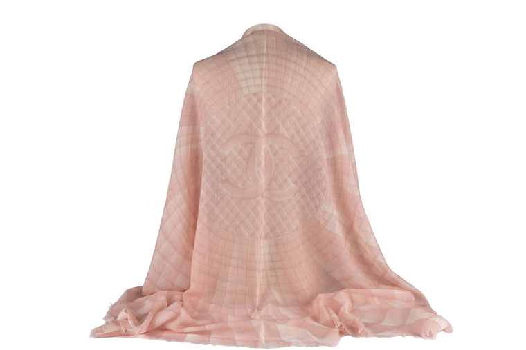 Chanel New Geometric Cashmere Shawl Pink