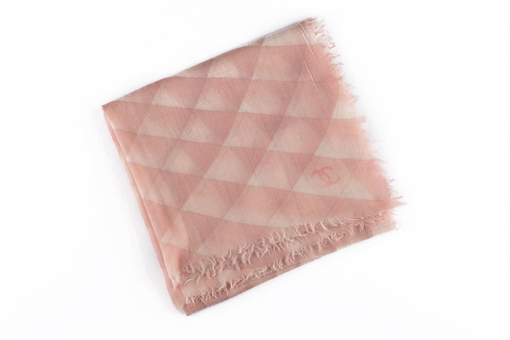 Chanel New Geometric Cashmere Shawl Pink