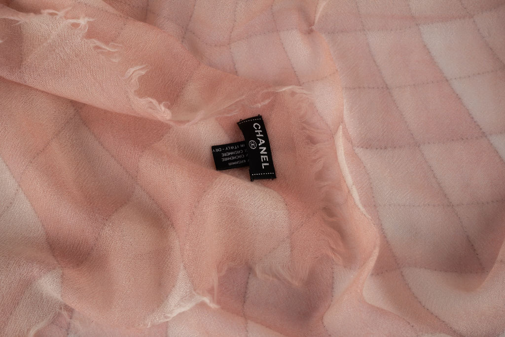Chanel New Geometric Cashmere Shawl Pink