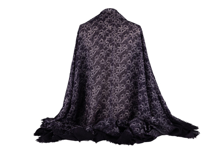 Chanel New Logo Purple Cashmere Shawl